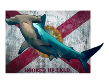 Load image into Gallery viewer, State of Florida Flag w/ Hammerhead Shark
