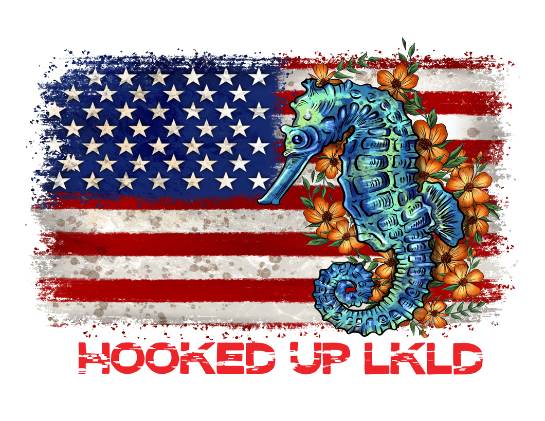 USA Flag Seahorse